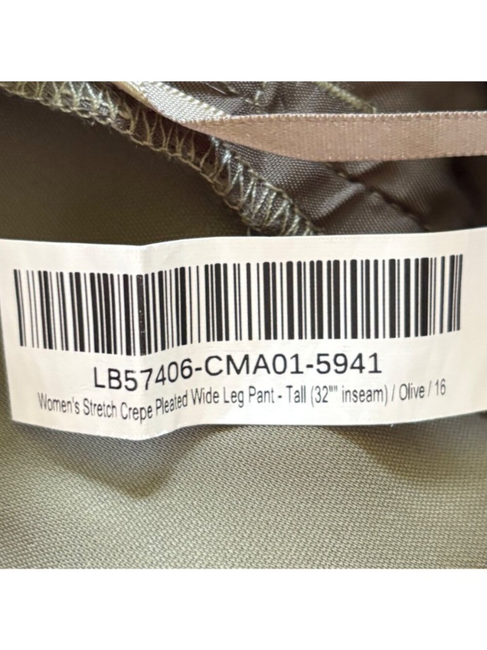 Quince Women's Stretch Crepe Pleated Wide Leg Pant in Olive Size 16 NWT - Picture 9 of 9